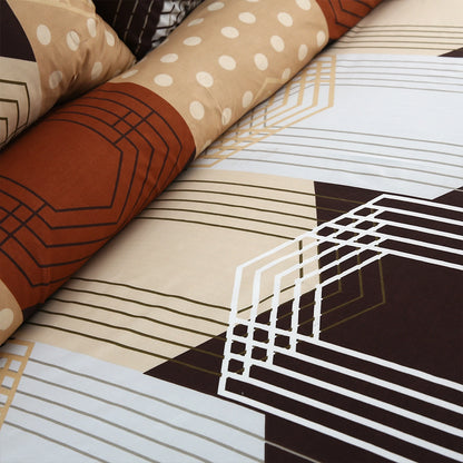 3/6 Piece - Brown & Beige Hexa Set - 3380