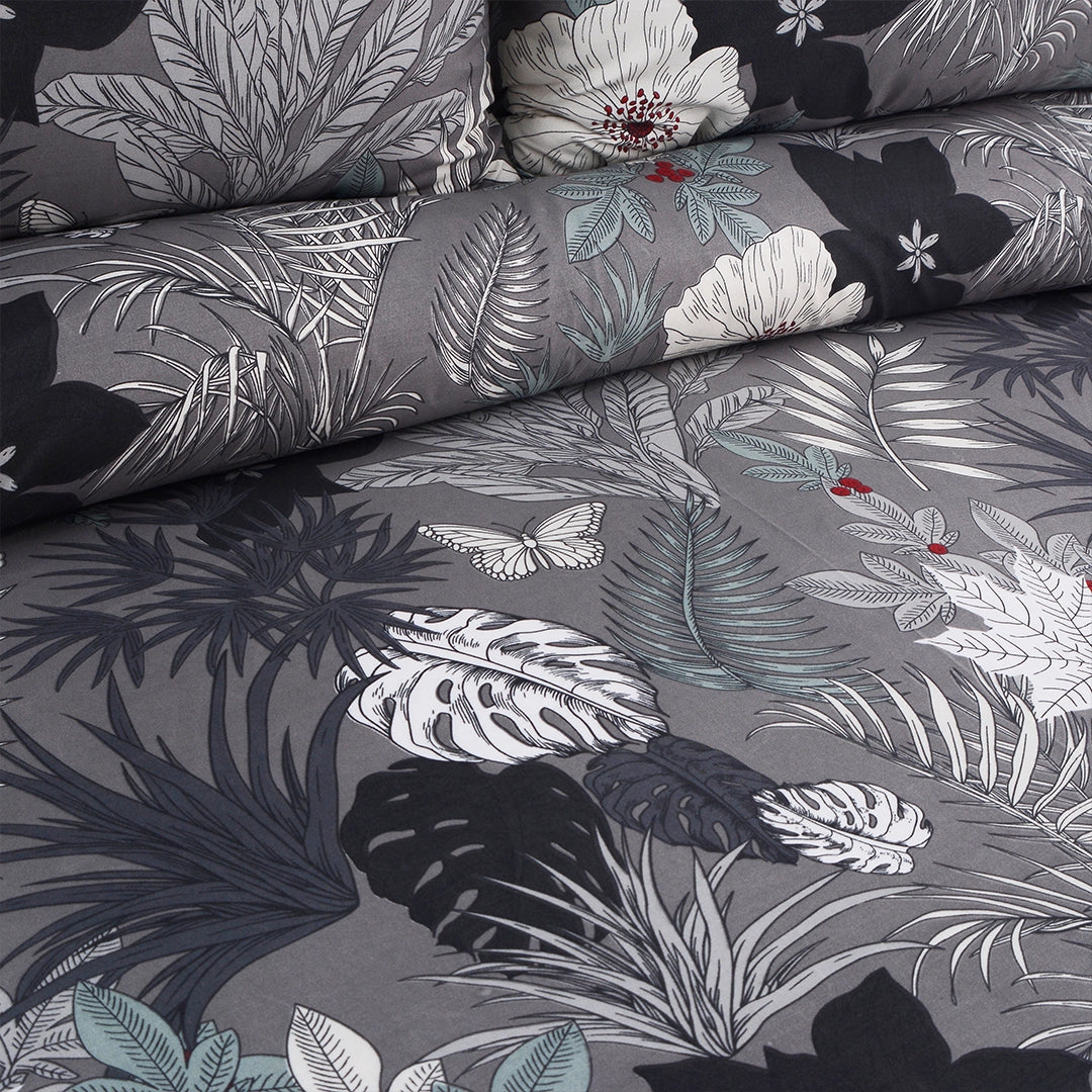 3/6 Piece - Grey Garden Tropical Print Set - 3390