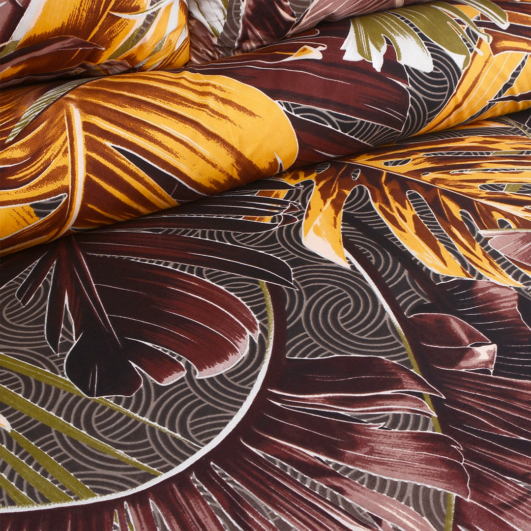 3/6 Piece - Golden Brown Tropical Leaf Set - 3391