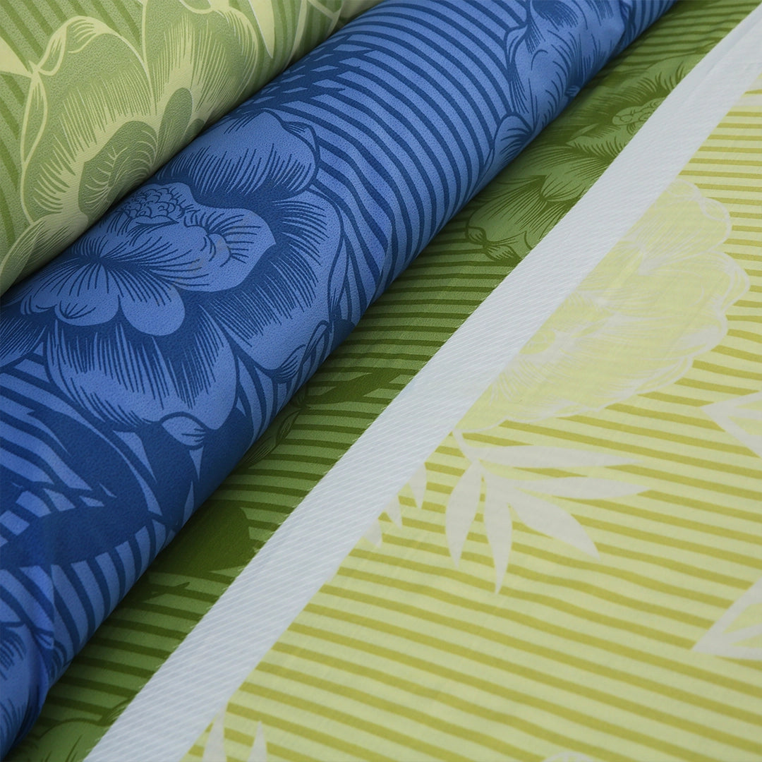 3/6 Piece - Royal Indigo & Pistachio Floral Set - 3343
