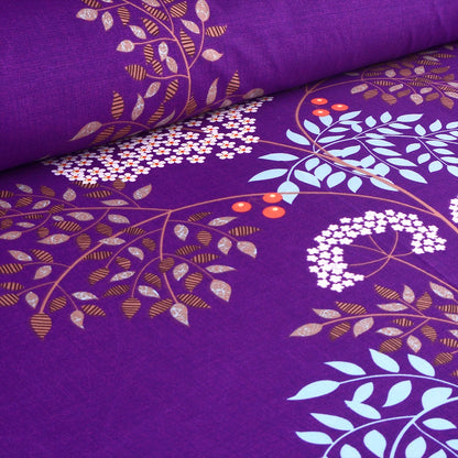 3/6 Piece - Purple White Blossom Print Set - 3395