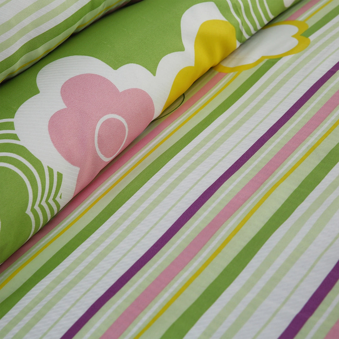 3/6 Piece - Zesty Lime Bloom & Pastel Stripe  Set - 3364