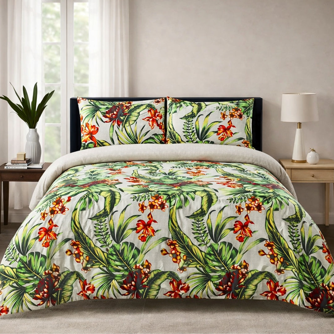3/6 Piece - Tropical Grey Floral Set - 3169