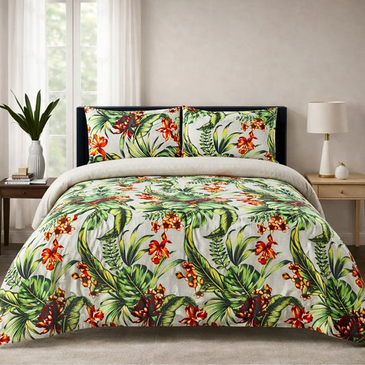 3/6 Piece - Tropical Grey Floral Set - 3169