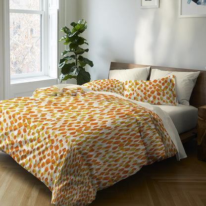 6 Piece - Leopard Patterened Orange Printed - Comforter Set