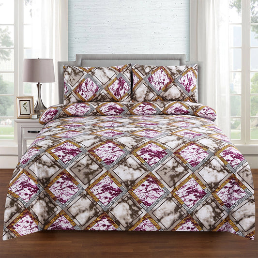 3/6 Piece - Maroon Marble Geometric Set - 3238