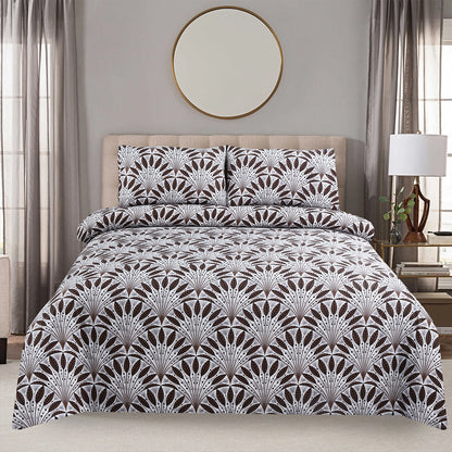3/6 Piece - Brown & White Feather Set - 3239