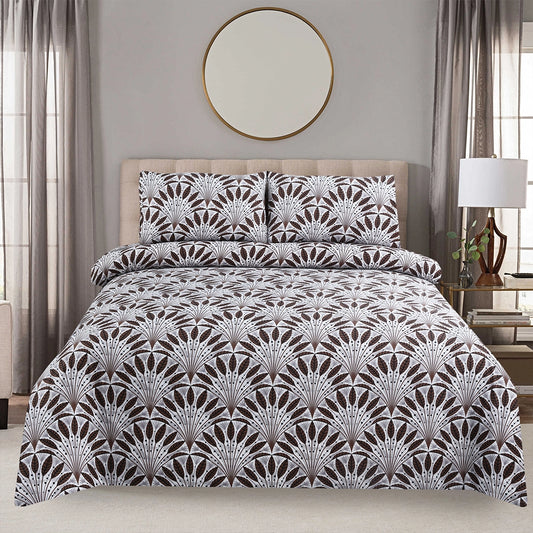 3/6 Piece - Brown & White Feather Set - 3239
