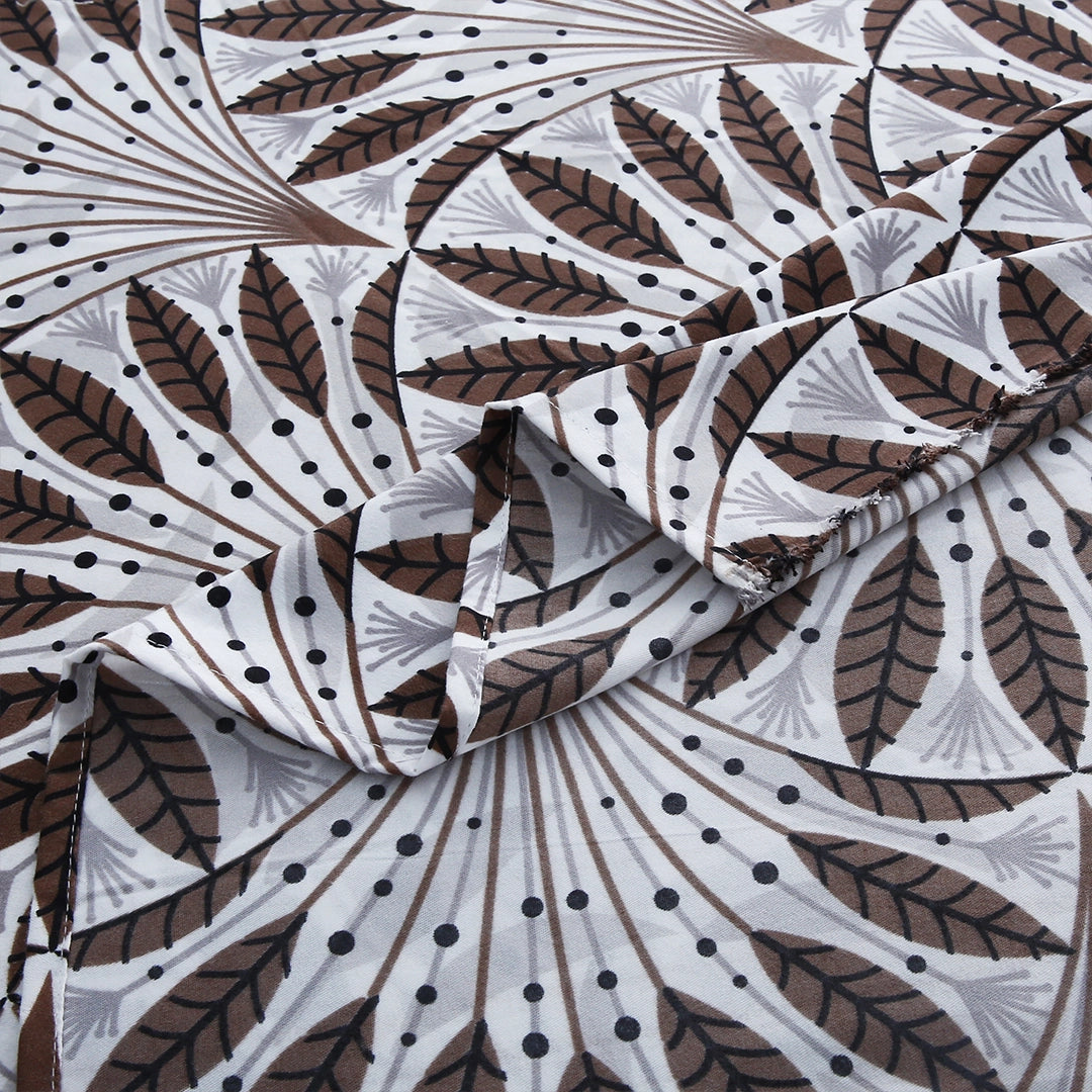 3/6 Piece - Brown & White Feather Set - 3239
