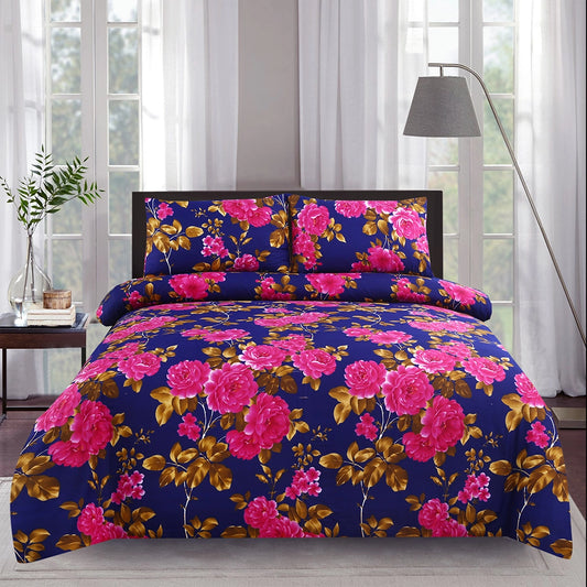 3/6 Piece - Blue & Pink Floral Set - 3244
