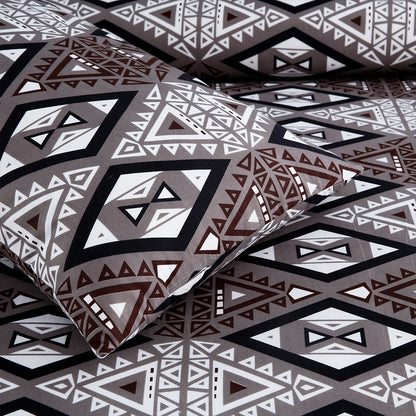 3/6 Piece - Brown & Grey Tribal Set - 3245