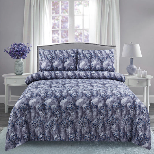 6 Piece - Abstract Floral Printed Duvet Cover Set
