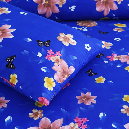 3/6 Piece - Blue & Brown Floral Set - 3257