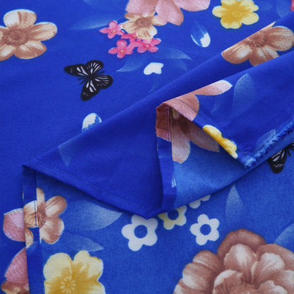 3/6 Piece - Blue & Brown Floral Set - 3257