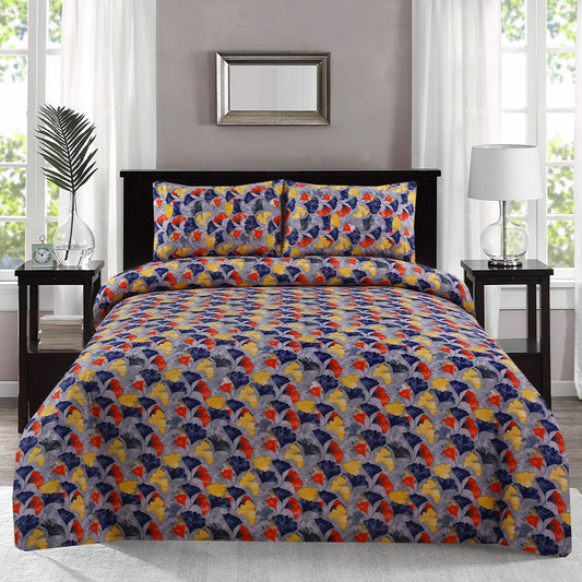 6 Piece - Autumn Leaf Printed Duvet Cover Set