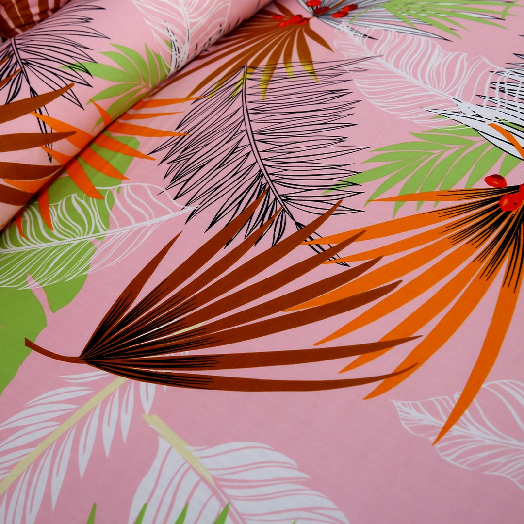 3/6 Piece - Pink Tropical Palm Leaf Set - 3270