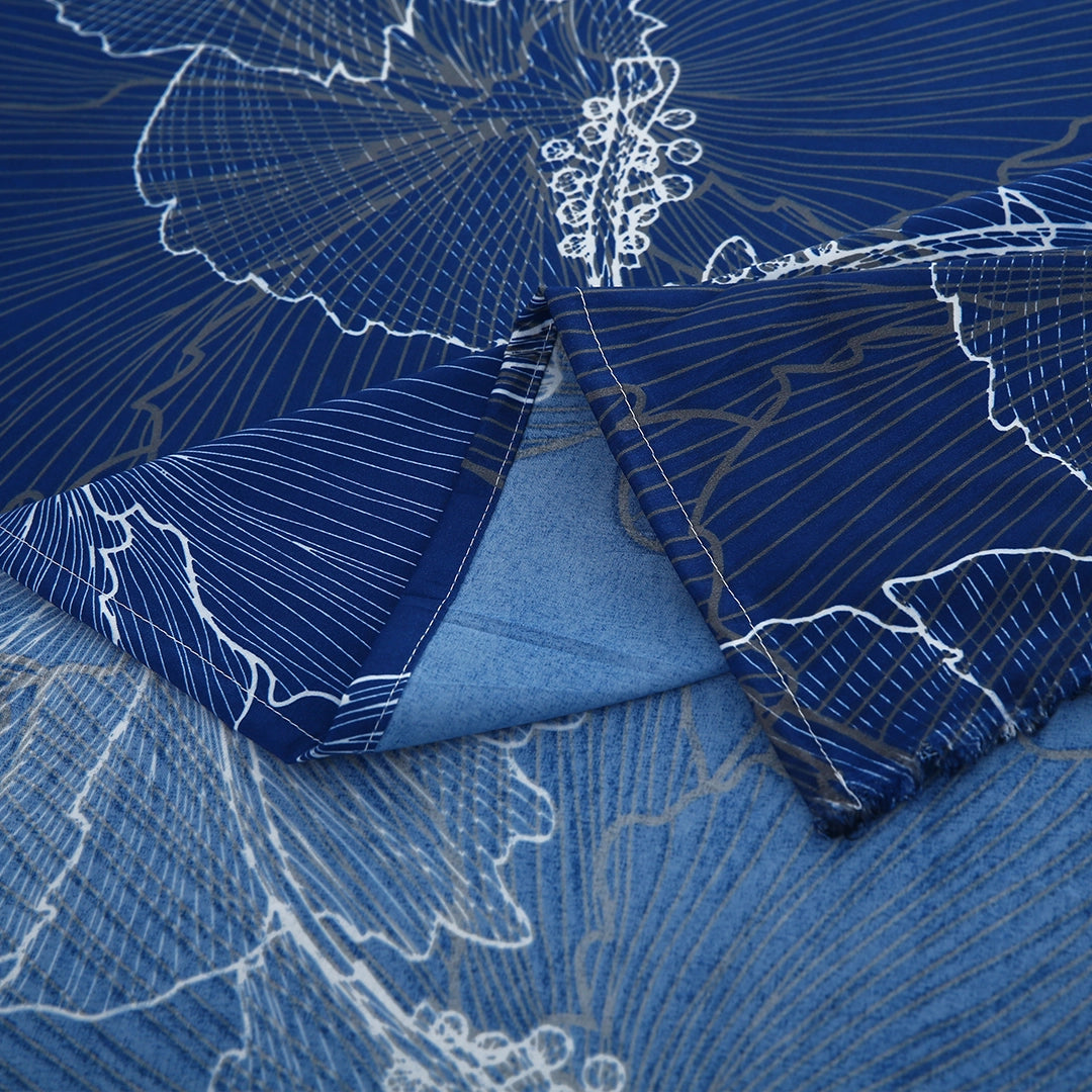 3/6 Piece - Royal Blue and White Hibiscus Set - 3271