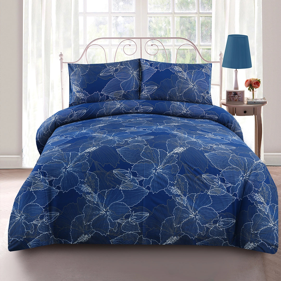 3/6 Piece - Royal Blue and White Hibiscus Set - 3271