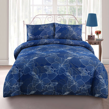 3/6 Piece - Royal Blue and White Hibiscus Set - 3271