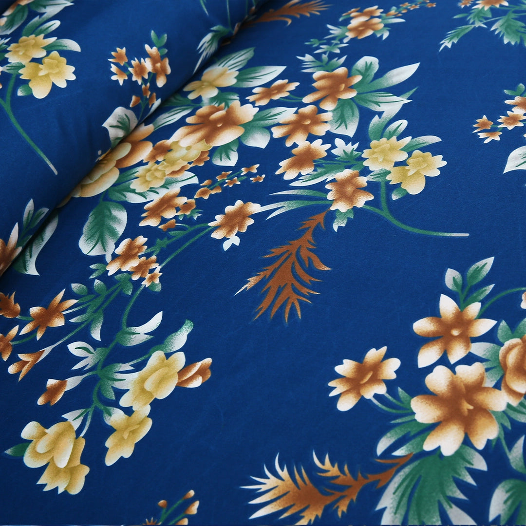 3/6 Piece - Navy Blue and Yellow Flower Set - 3272