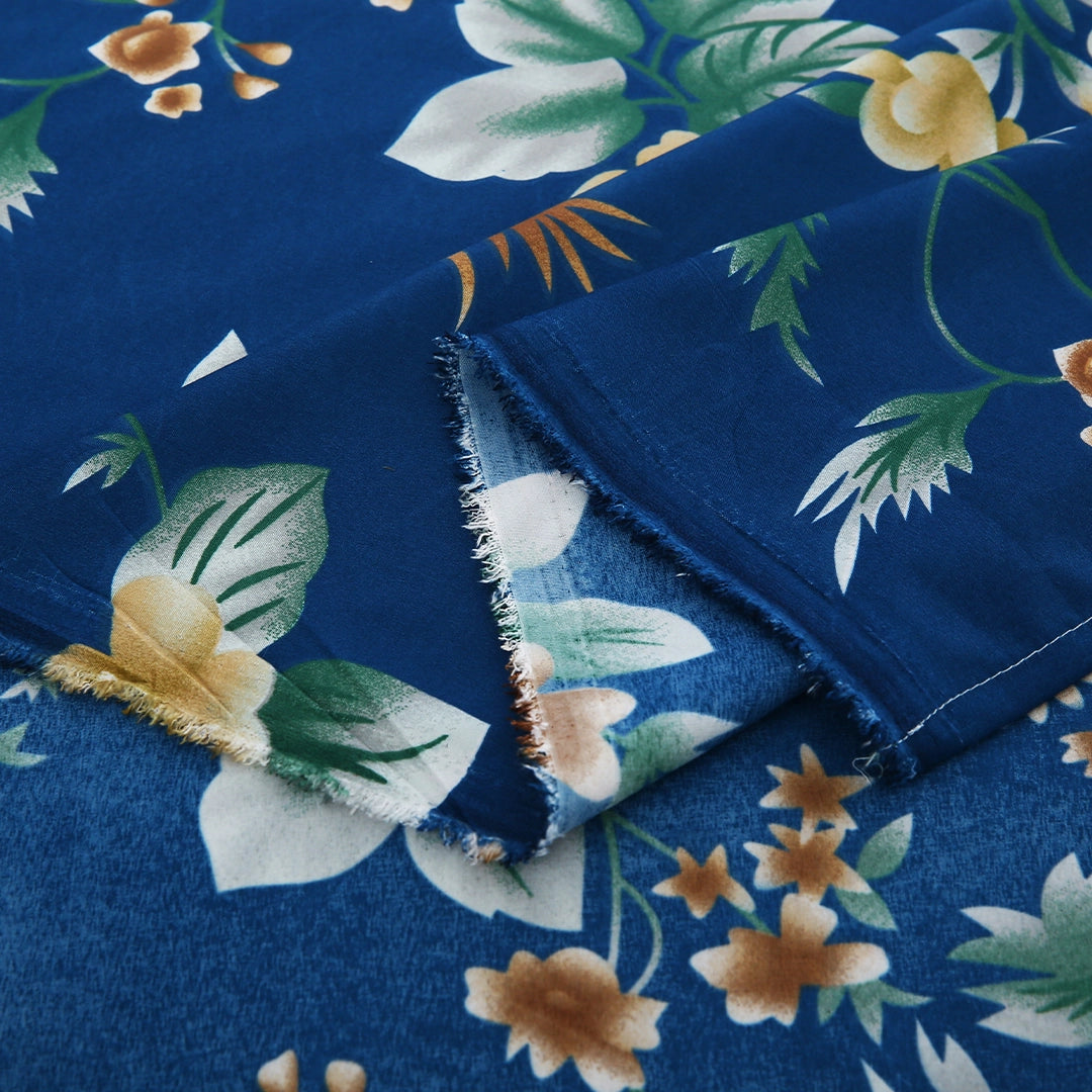 3/6 Piece - Navy Blue and Yellow Flower Set - 3272