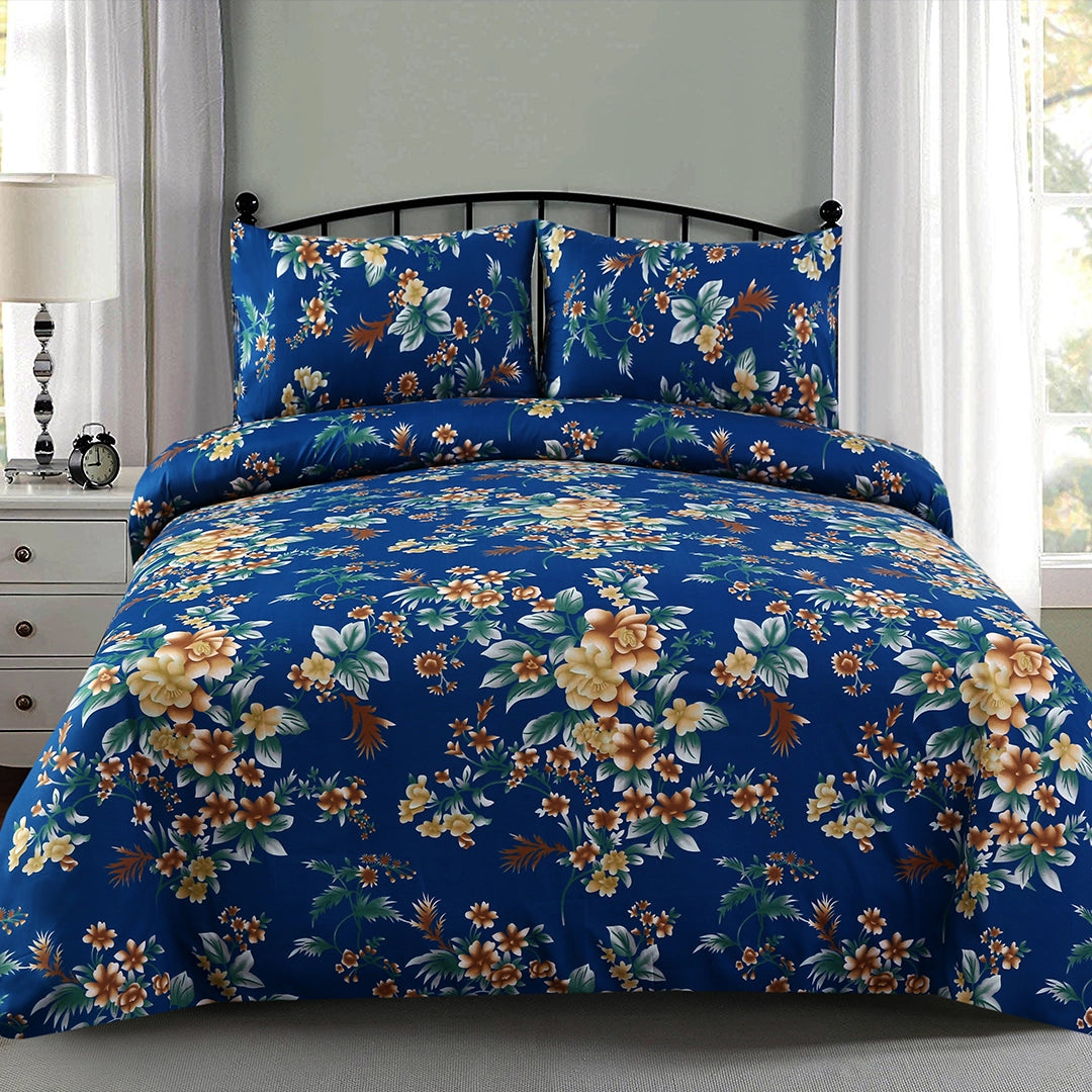 3/6 Piece - Navy Blue and Yellow Flower Set - 3272