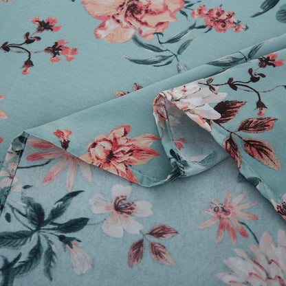 3/6 Piece - Teal and Coral Floral Set - 3273