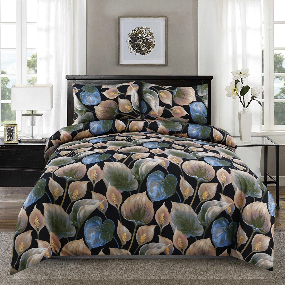 3/6 Piece - Black Tropical Leaf Set - 3274