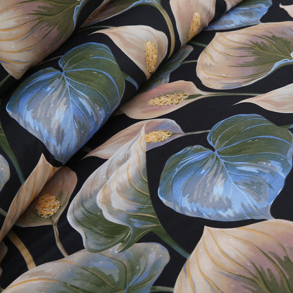 3/6 Piece - Black Tropical Leaf Set - 3274