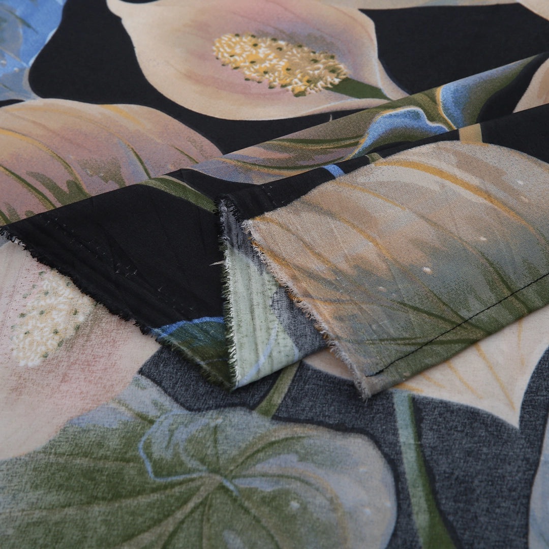 3/6 Piece - Black Tropical Leaf Set - 3274