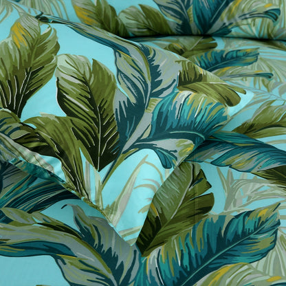 3/6 Piece - Teal and Green Tropical Leaf Set - 3277