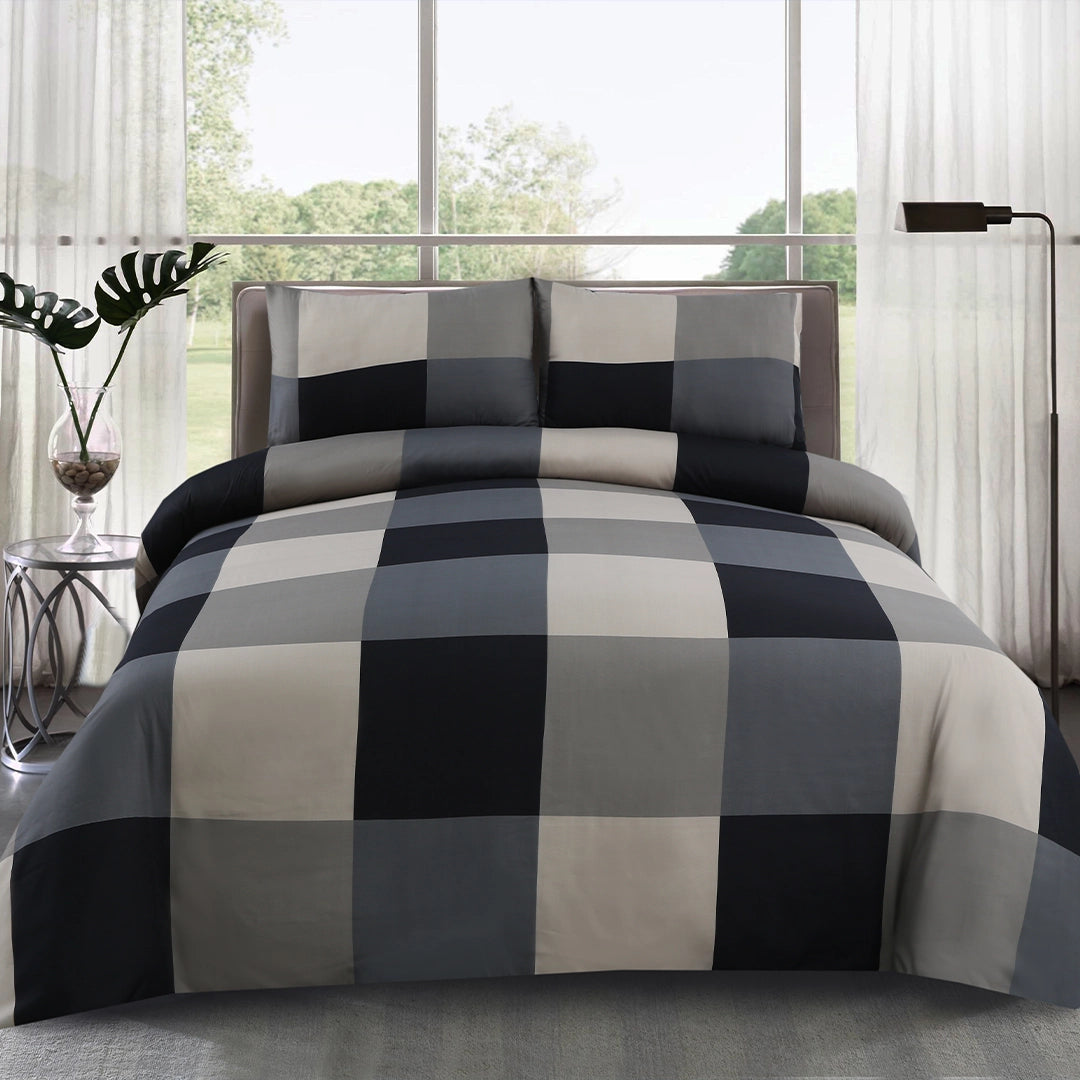 3/6 Piece - Black and White Gingham Set - 3281
