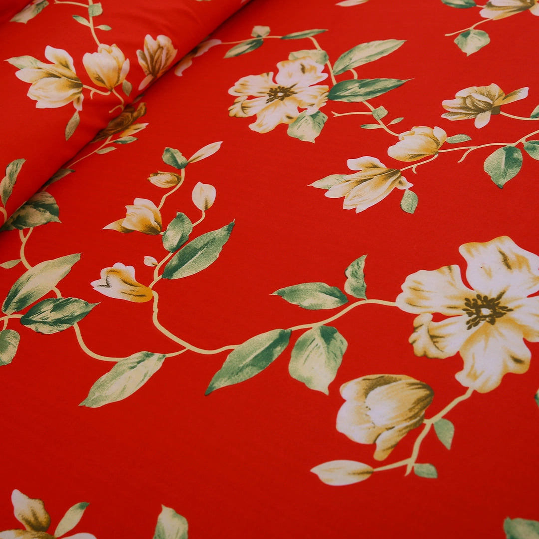 3/6 Piece - Red Floral Print Set - 3285