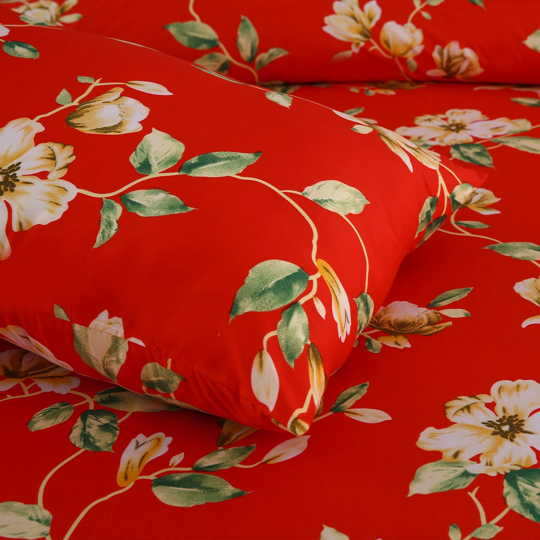 3/6 Piece - Red Floral Print Set - 3285