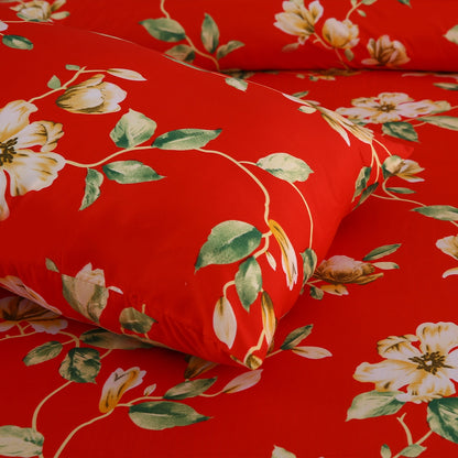 3/6 Piece - Red Floral Print Set - 3285