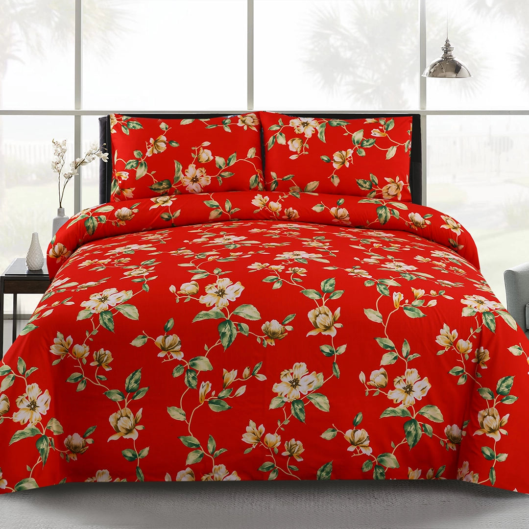 3/6 Piece - Red Floral Print Set - 3285