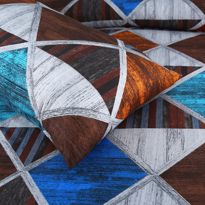 3/6 Piece - Brown and Blue Tribal Pattern Set - 3286