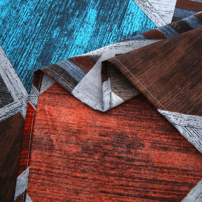 3/6 Piece - Brown and Blue Tribal Pattern Set - 3286