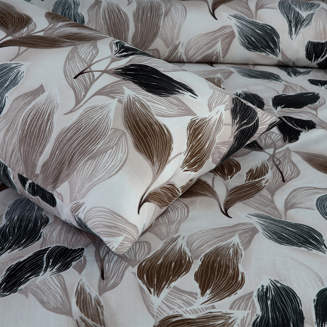 3/6 Piece - Sepia and Charcoal Leafy Set - 3290