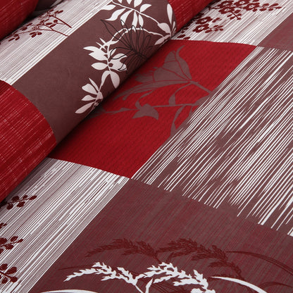 3/6 Piece - Crimson and Mocha Patchwork Set - 3292