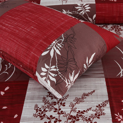 3/6 Piece - Crimson and Mocha Patchwork Set - 3292