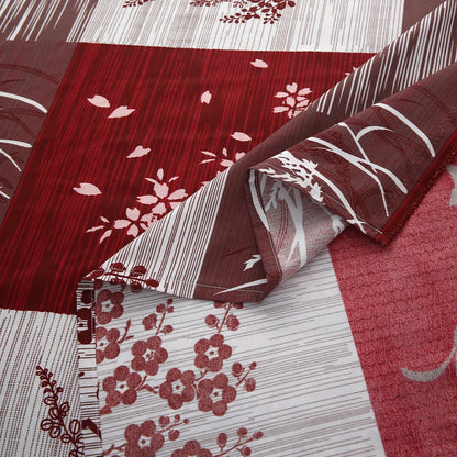 3/6 Piece - Crimson and Mocha Patchwork Set - 3292