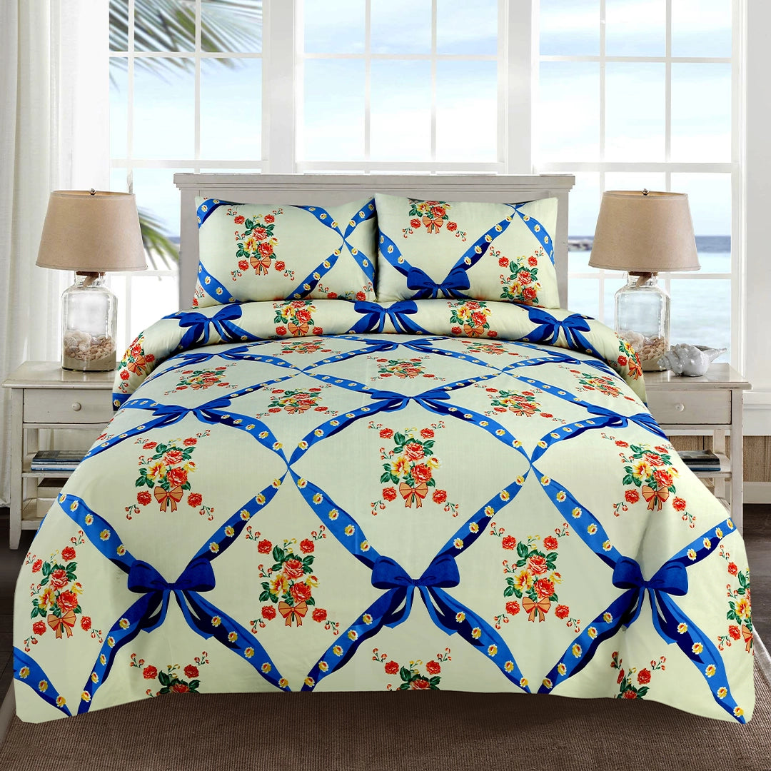 3/6 Piece - Blue Ribbon and Rose Bouquet Set - 3294