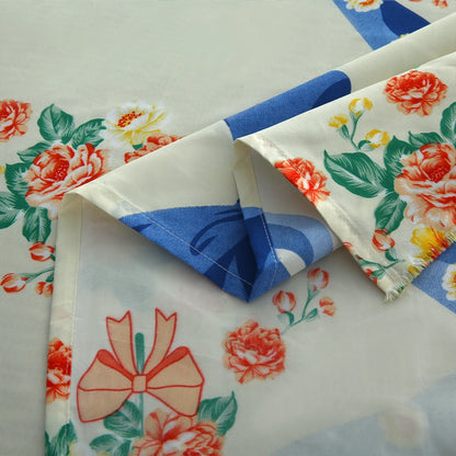 3/6 Piece - Blue Ribbon and Rose Bouquet Set - 3294