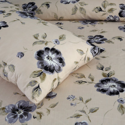 3/6 Piece - Soft Beige and Navy Flower Set - 3297