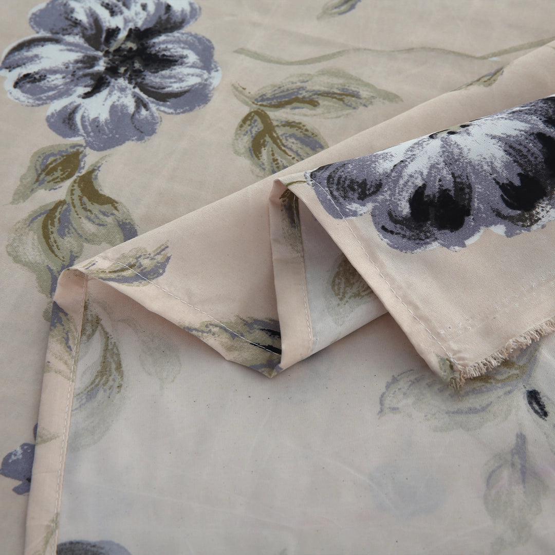 3/6 Piece - Soft Beige and Navy Flower Set - 3297