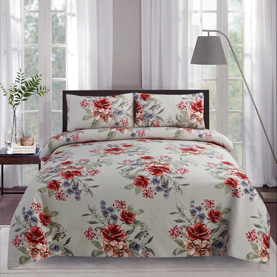 3/6 Piece - Vintage Red and Blue Botanical Set - 3299