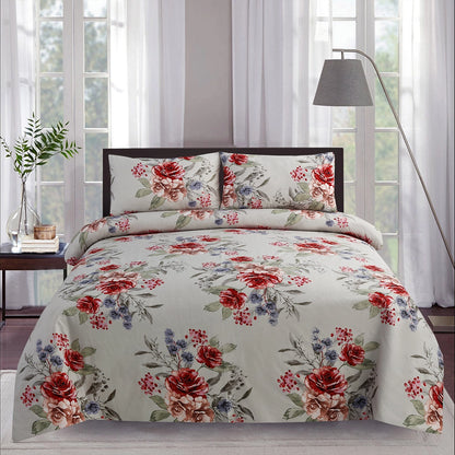 3/6 Piece - Vintage Red and Blue Botanical Set - 3299