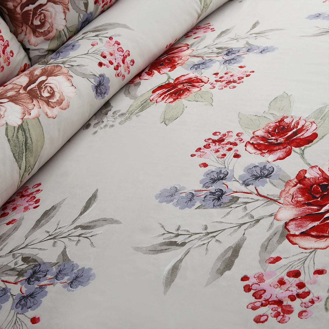 3/6 Piece - Vintage Red and Blue Botanical Set - 3299