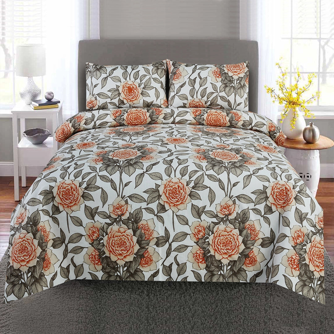 3/6 Piece - Rust and Grey Botanical Rose Set - 3303